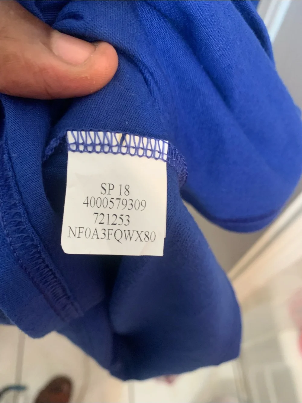 The North Face Men's Royal Blue Crewneck Sweatshirt with Light Trim